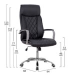 ΚΑΡΕΚΛΑ ΓΡΑΦΕΙΟΥ SHAILA HM1104.01 ΣΕ ΧΡΩΜΑ ΜΑΥΡΟ 64x68x116-123Υεκ. - Image 2