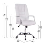 ΚΑΡΕΚΛΑ ΓΡΑΦΕΙΟΥ ANGEE HM1106.02 PU ΣΕ ΧΡΩΜΑ ΛΕΥΚΟ 58,5x70x120Yεκ - Image 2