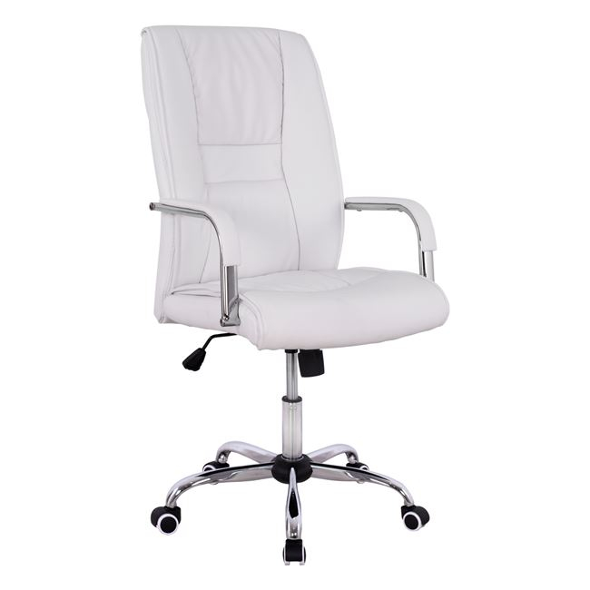 karekla-grafeioy-dieythyntiki-hm110602-s ΚΑΡΕΚΛΑ ΓΡΑΦΕΙΟΥ ANGEE HM1106.02 PU ΣΕ ΧΡΩΜΑ ΛΕΥΚΟ 58,5x70x120Yεκ - Image 1