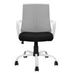 ΚΑΡΕΚΛΑ ΓΡΑΦΕΙΟΥ MALFOI HM1053.21 ΓΚΡΙ MESH & ΠΟΔΙ ΜΕΤΑΛΛΙΚΟ 58x59x103 cm - Image 3