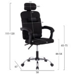 ΚΑΡΕΚΛΑ ΓΡΑΦΕΙΟΥ CRONER HM1196.01 ΜΑΥΡΟ MESH-ΜΕΤΑΛ.ΒΑΣΗ 58x99x120Υεκ. - Image 2
