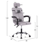 ΚΑΡΕΚΛΑ ΓΡΑΦΕΙΟΥ CRONER HM1196.02 ΓΚΡΙ MESH-ΜΕΤΑΛ.ΒΑΣΗ 58x67x124Υεκ. - Image 2