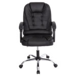 ΚΑΡΕΚΛΑ ΓΡΑΦΕΙΟΥ LAGOM HM1198 ΜΑΥΡO PVC-ΜΕΤΑΛ.ΒΑΣΗ-ΜΑΥΡΟΣ ΣΚΕΛΕΤΟΣ 60x70x104Υεκ - Image 3