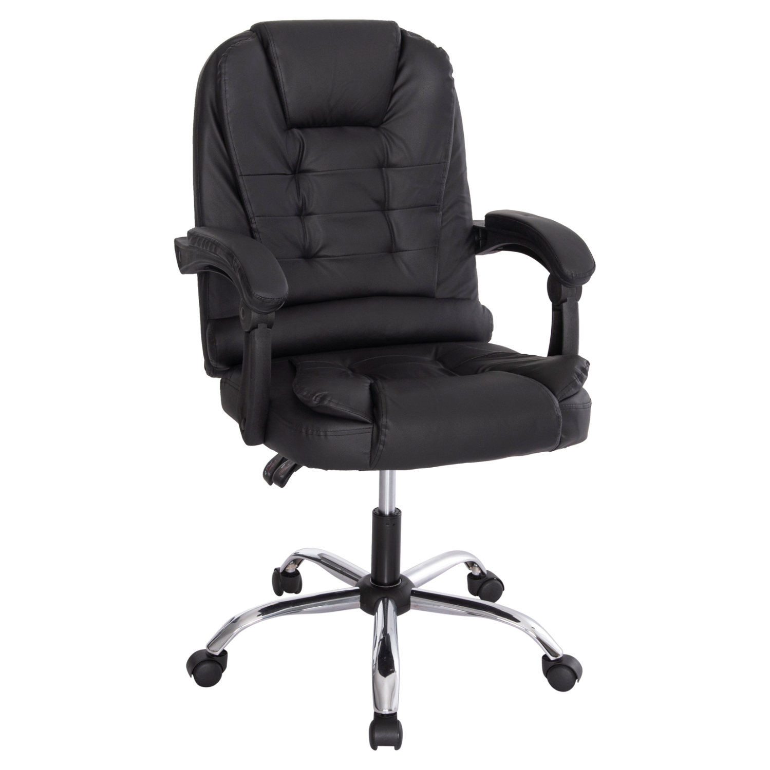 karekla-grafeioy-fb91198-mayro-pvc-metal ΚΑΡΕΚΛΑ ΓΡΑΦΕΙΟΥ LAGOM HM1198 ΜΑΥΡO PVC-ΜΕΤΑΛ.ΒΑΣΗ-ΜΑΥΡΟΣ ΣΚΕΛΕΤΟΣ 60x70x104Υεκ - Image 1