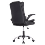 ΚΑΡΕΚΛΑ ΓΡΑΦΕΙΟΥ CANAN HM1201 ΜΑΥΡO PVC-ΒΑΣΗ ΧΡΩΜΙΟΥ 66x61x105Υεκ. - Image 5