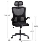 ΚΑΡΕΚΛΑ ΓΡΑΦΕΙΟΥ KESI HM1222.01 ΜΑΥΡO MESH & PP 61x62x125Υεκ. - Image 2