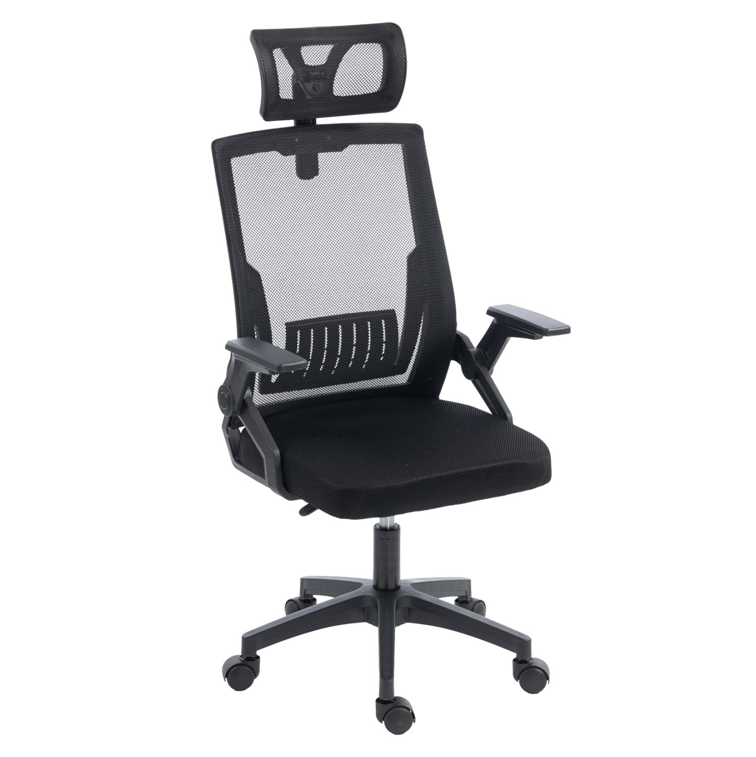 karekla-grafeioy-fb9122601-mayro-pp-mesh ΚΑΡΕΚΛΑ ΓΡΑΦΕΙΟΥ MATRON HM1226.01 ΜΑΥΡO PP & MESH ΥΦΑΣΜΑ 47x47x128Υεκ - Image 1