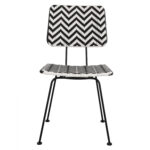 ΚΑΡΕΚΛΑ ΜΕΤΑΛΛΙΚΗ ALLEGRA HM5693 ΜΕ WICKER ΜΑΥΡΟ-ΛΕΥΚΟ 46x56x88Υ εκ. - Image 3