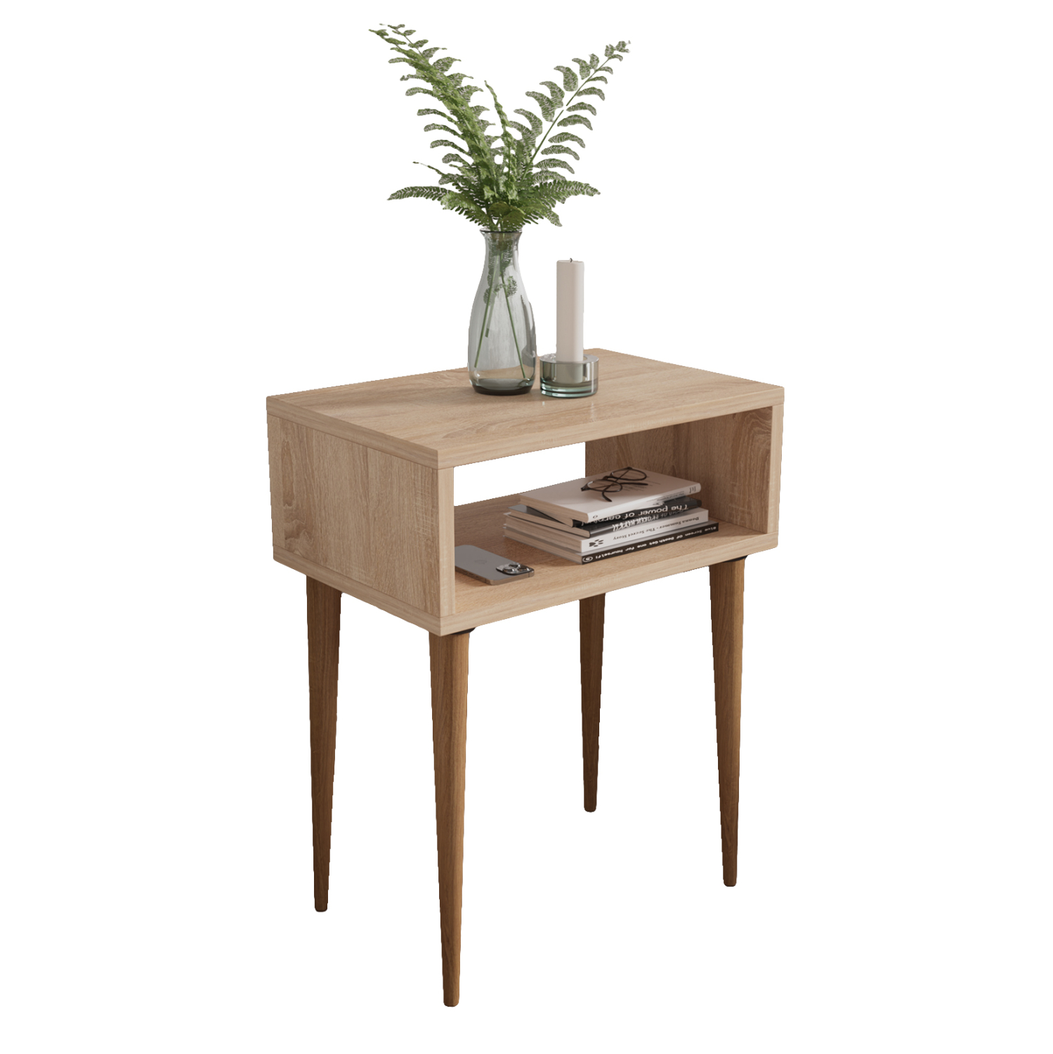 komodino-fb91818303-melamini-sonama-podi ΚΟΜΟΔΙΝΟ TODD HM18183.03 ΜΕΛΑΜΙΝΗ ΣΟΝΑΜΑ-ΠΟΔΙΑ ΣΕ ΦΥΣΙΚΟ 45x30x58Υεκ. - Image 1