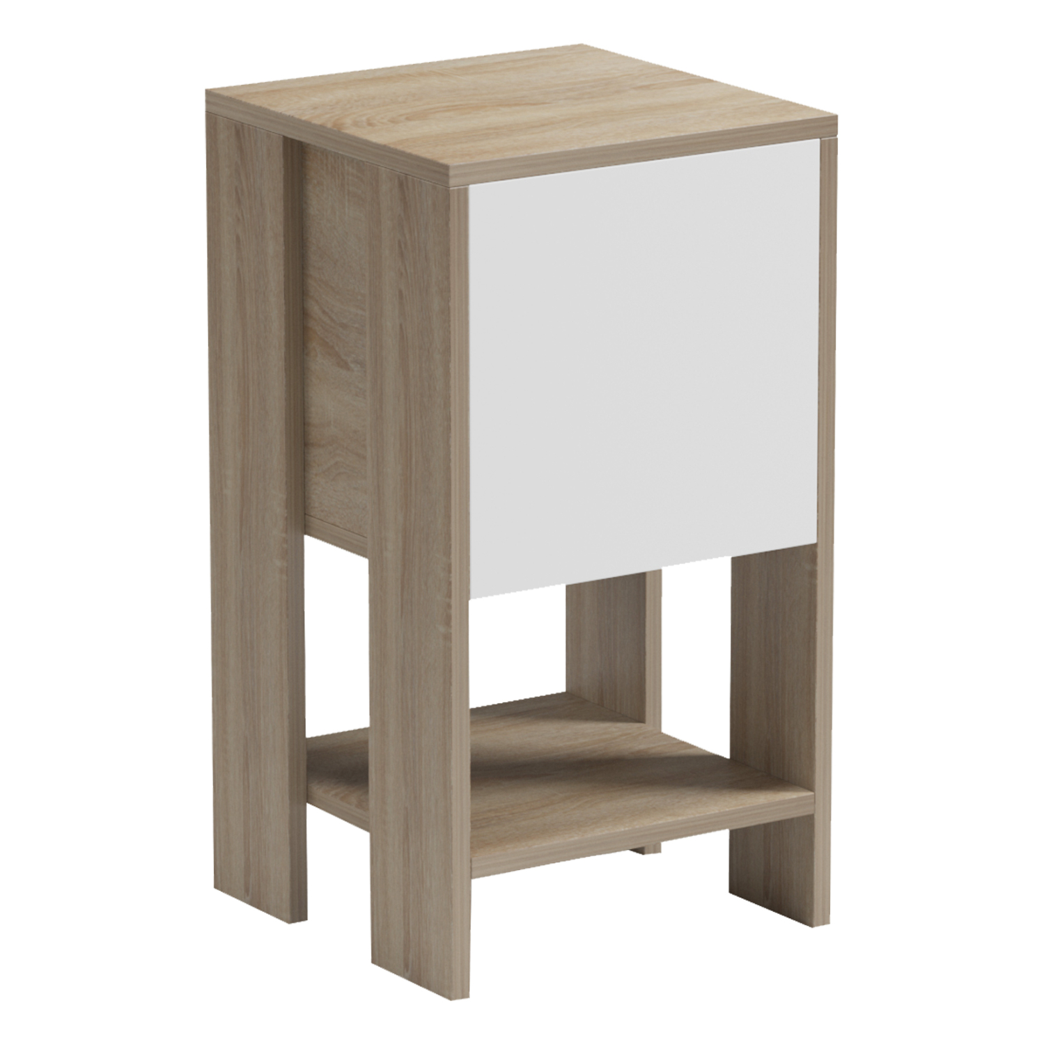 komodino-fb91837811-melamini-leyko-sonam ΚΟΜΟΔΙΝΟ ARGUS HM18378.11 ΜΕΛΑΜΙΝΗ ΛΕΥΚΟ/SONAMA 30x30x55Υεκ. - Image 1