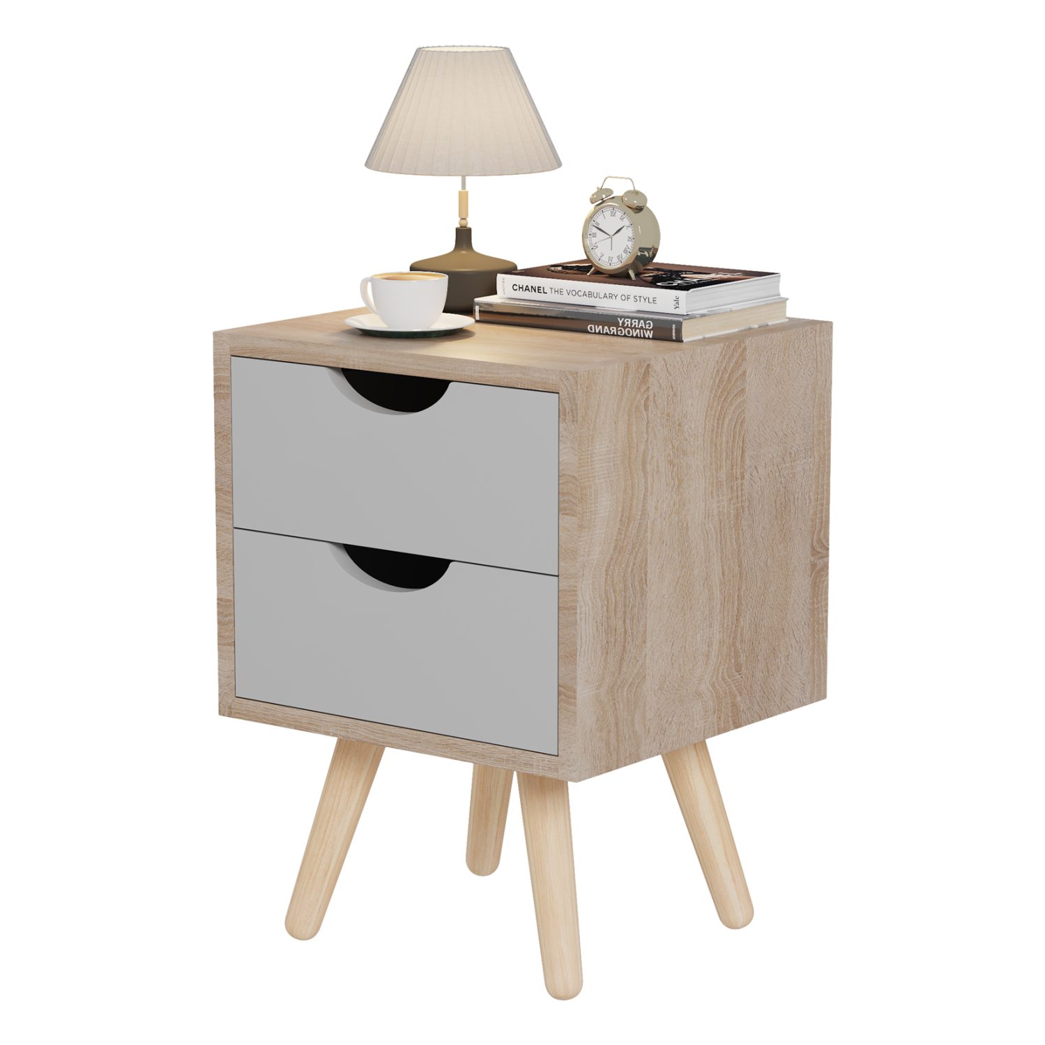 komodino-fb9247205-melamini-2-syrtaria-s ΚΟΜΟΔΙΝΟ DINKL HM2472.05 ΜΕΛΑΜΙΝΗ-2 ΣΥΡΤΑΡΙΑ ΣΟΝΑΜΑ-ΓΚΡΙ 29,7x29,7x45Υεκ - Image 1