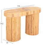 ΚΟΝΣΟΛΑ ΟΒΑΛ GATSBY HM9871 ΦΥΣΙΚΟ RATTAN ΣΕ ΦΥΣΙΚΟ ΧΡΩΜΑ 110x45x74,5Υεκ. - Image 2