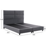 ΚΡΕΒΑΤΙ MILO ΑΠΟ ΓΚΡΙ ΒΕΛΟΥΔΟ HM616.10 ΓΙΑ ΣΤΡΩΜΑ 160x200 EK. - Image 3