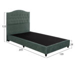ΚΡΕΒΑΤΙ MALENA ΑΠΟ ΠΡΑΣΙΝΟ ΥΦΑΣΜΑ τύπου NUBUCK, HM647.27 ΓΙΑ ΣΤΡΩΜΑ 120x200 εκ. - Image 3