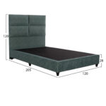 ΚΡΕΒΑΤΙ MILO ΑΠΟ ΠΡΑΣΙΝΟ ΥΦΑΣΜΑ τύπου NUBUCK HM646.27 ΓΙΑ ΣΤΡΩΜΑ 120x200 εκ. - Image 3