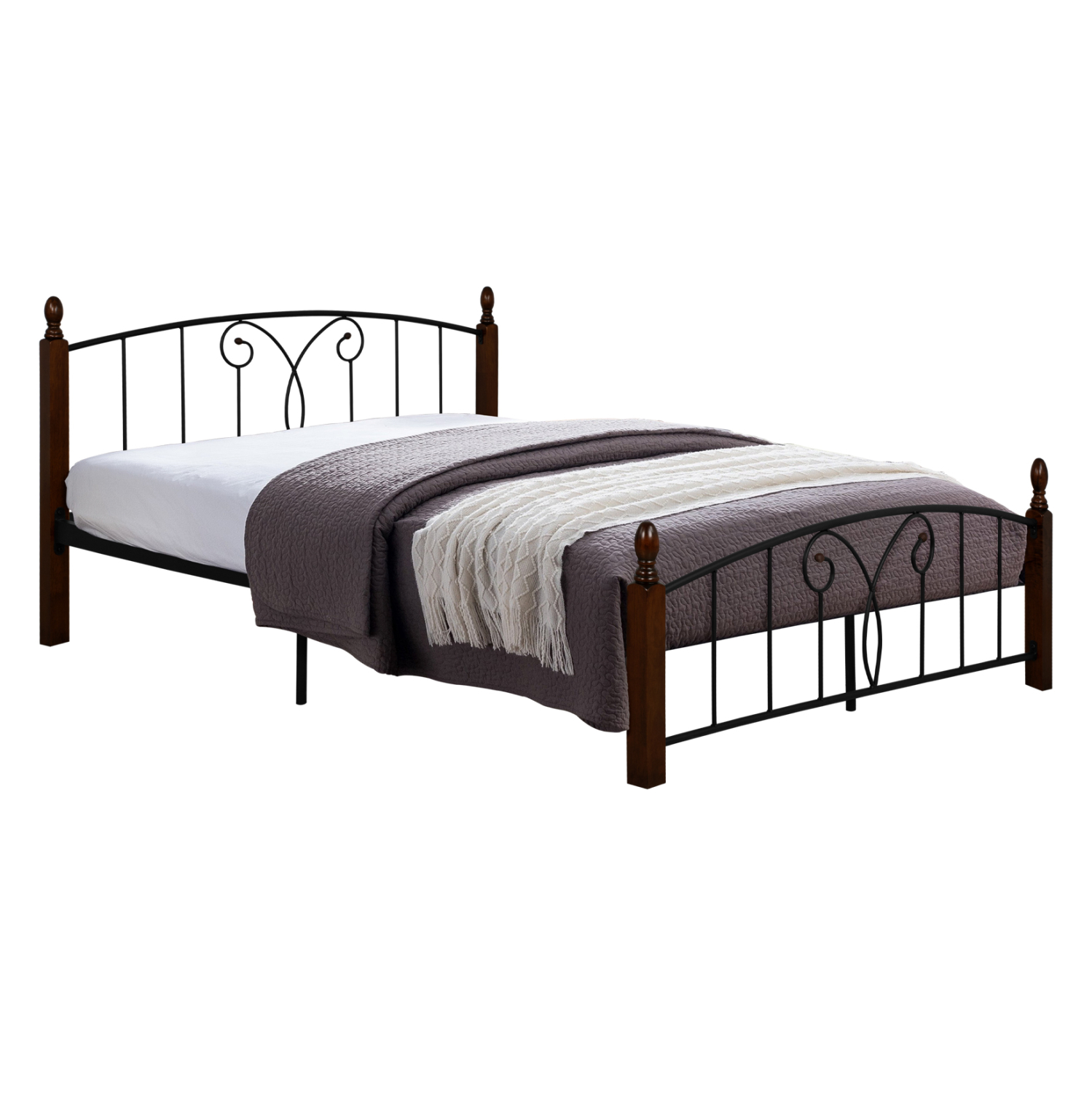 krebati-diplo-fb9585-gia-stroma-150x200- ΚΡΕΒΑΤΙ ΔΙΠΛΟ SUZIE HM585 ΓΙΑ ΣΤΡΩΜΑ 150x200 εκ. ΜΕΤΑΛΛΟ RUBBERWOOD - Image 1