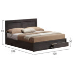 ΚΡΕΒΑΤΙ CAPRI HM665.01 ΜΕ 2 ΣΥΡΤΑΡΙΑ ΜΕΛΑΜΙΝΗ ZEBRANO ΓΙΑ ΣΤΡΩΜΑ 120x200 εκ. - Image 3