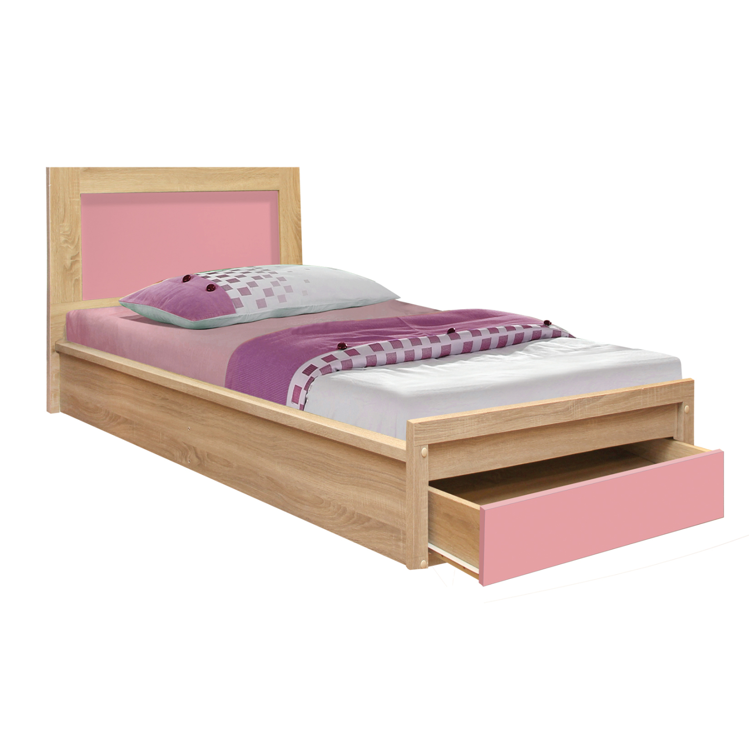 krebati-me-syrtari-fb933002-sonama-roz-9 ΚΡΕΒΑΤΙ ΜΕ ΣΥΡΤΑΡΙ PLAYROOM HM330.02 SONAMA-ΡΟΖ 90Χ190εκ. - Image 1