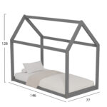ΚΡΕΒΑΤΙ ΠΑΙΔΙΚΟ PEPE HM678.05 τ.MONTESSORI ΞΥΛΟ ΠΕΥΚΟ ΓΚΡΙ- 140x70εκ - Image 3