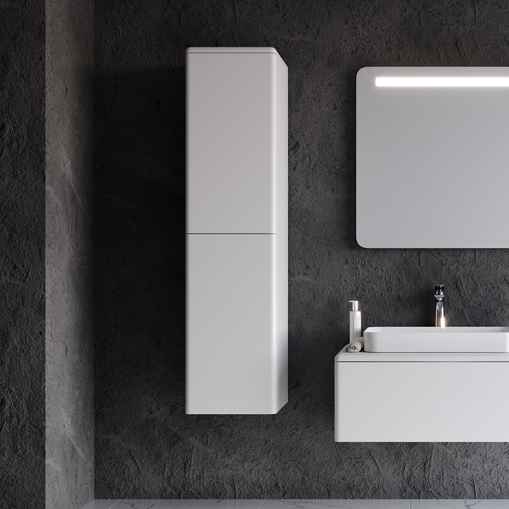kuzey-cabinet-white Στήλη KUZEY Λευκό MDF 18mm Λάκα 35 3CKUZ035WHM κρεμαστή - Image 1