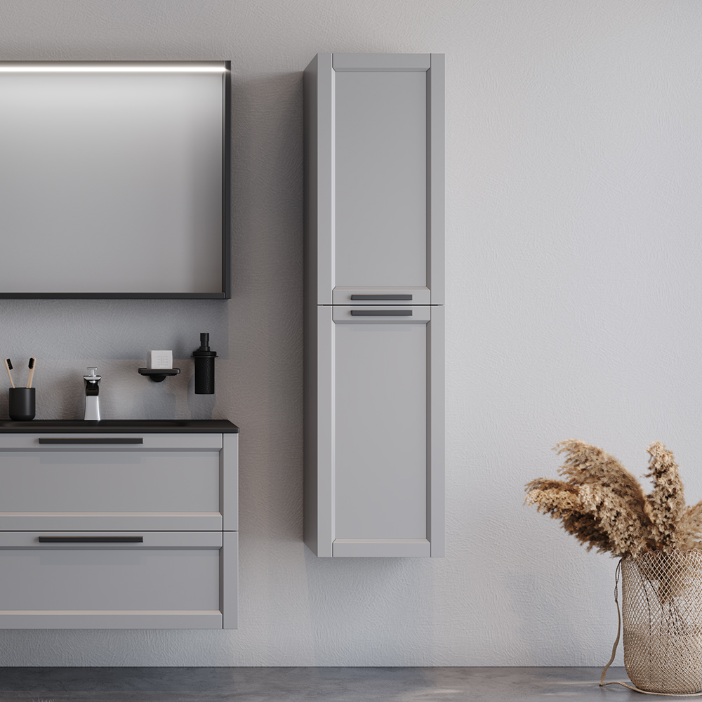 laguna-cabinet-mat-grey Στήλη LAGUNA Γκρι MDF 18mm Λάκα 35 3CLAG035GRM κρεμαστή - Image 1