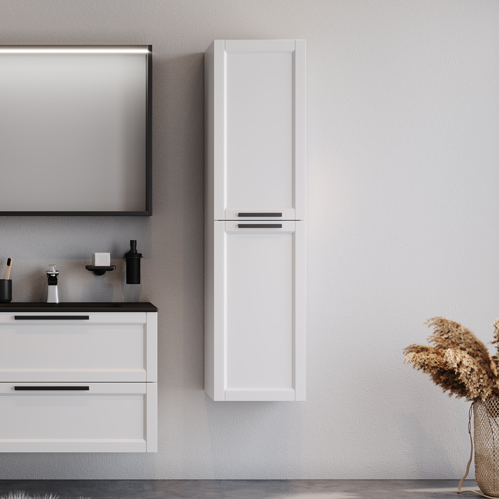 laguna-cabinet-mat-white Στήλη LAGUNA Λευκή MDF 18mm Λάκα 35 3CLAG035WHM κρεμαστή - Image 1