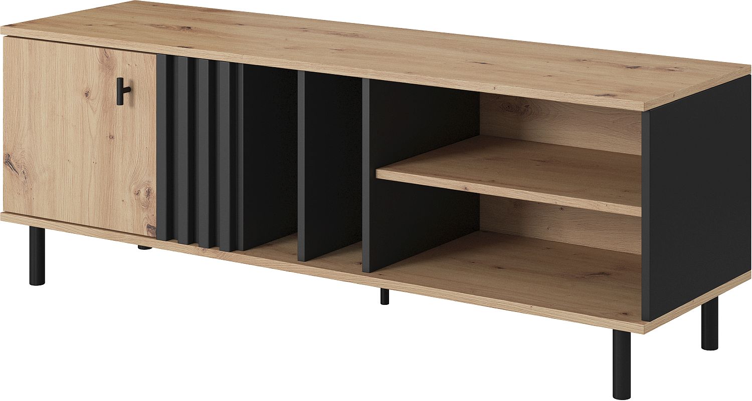 madis_Stv Έπιπλο τηλεόρασης Madis φυσικό Artisan+Ανθρακί 138x49x40 cm - Image 1