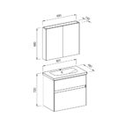 Πάγκος MALAGA Γκρι MDF 18mm Λάκα 80 3SMAL080GRM 80x45.5x72cm - Image 2