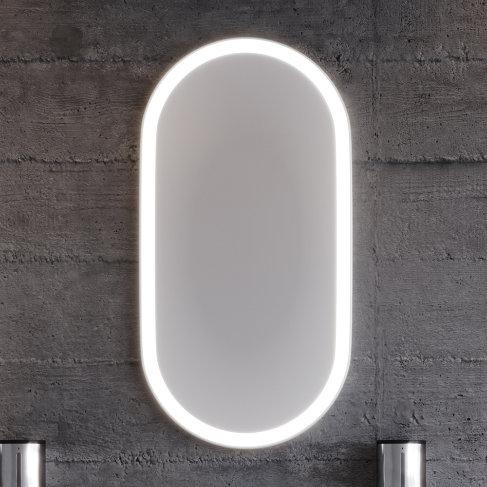 masal-42-mirror ΚΑΘΡΕΦΤΗΣ LED MASAL ΟΒΑΛ 42cm ΜΕ ΠΕΡΙΜΕΤΡΙΚΟ ΦΩΤΙΣΜΟ χρ. ΛΕΥΚΟ 3MMASL042WHM - Image 1