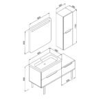 Πάγκος MASAL Ανθρακί MDF 18mm Λάκα 130 S3BMAS130ANM 130x46x85cm - Image 2
