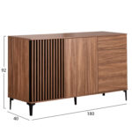 ΜΠΟΥΦΕΣ ΣΕΙΡΑ HARRY HM18006.01 ΜΕΛΑΜΙΝΗ ΦΥΣΙΚΟ ΞΥΛΟΥ-ΜΑΥΡΟ 180x40x92Υεκ. - Image 2