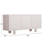 ΜΠΟΥΦΕΣ ΣΕΙΡΑ SANTORINI HM18068 MDF ΣΕ ΥΠΟΛΕΥΚΟ ΧΡΩΜΑ-3 ΠΟΡΤΕΣ 140x38x64Υεκ. - Image 2