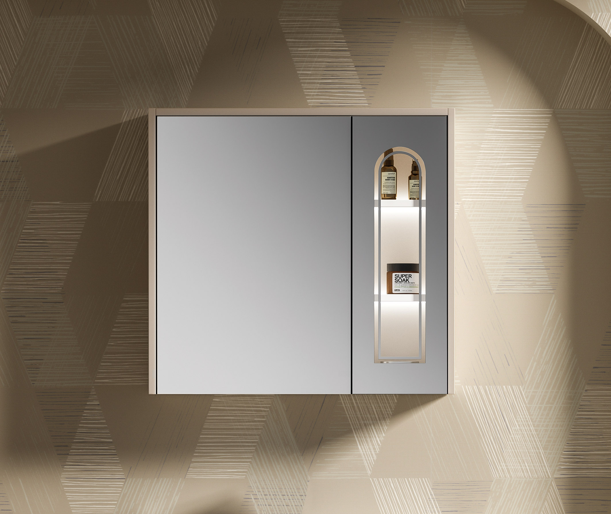 muse80-mirror ΚΑΘΡΕΦΤΗΣ MUSE LED 760x660mm χρ.CASHMERE YELLOW - Image 1
