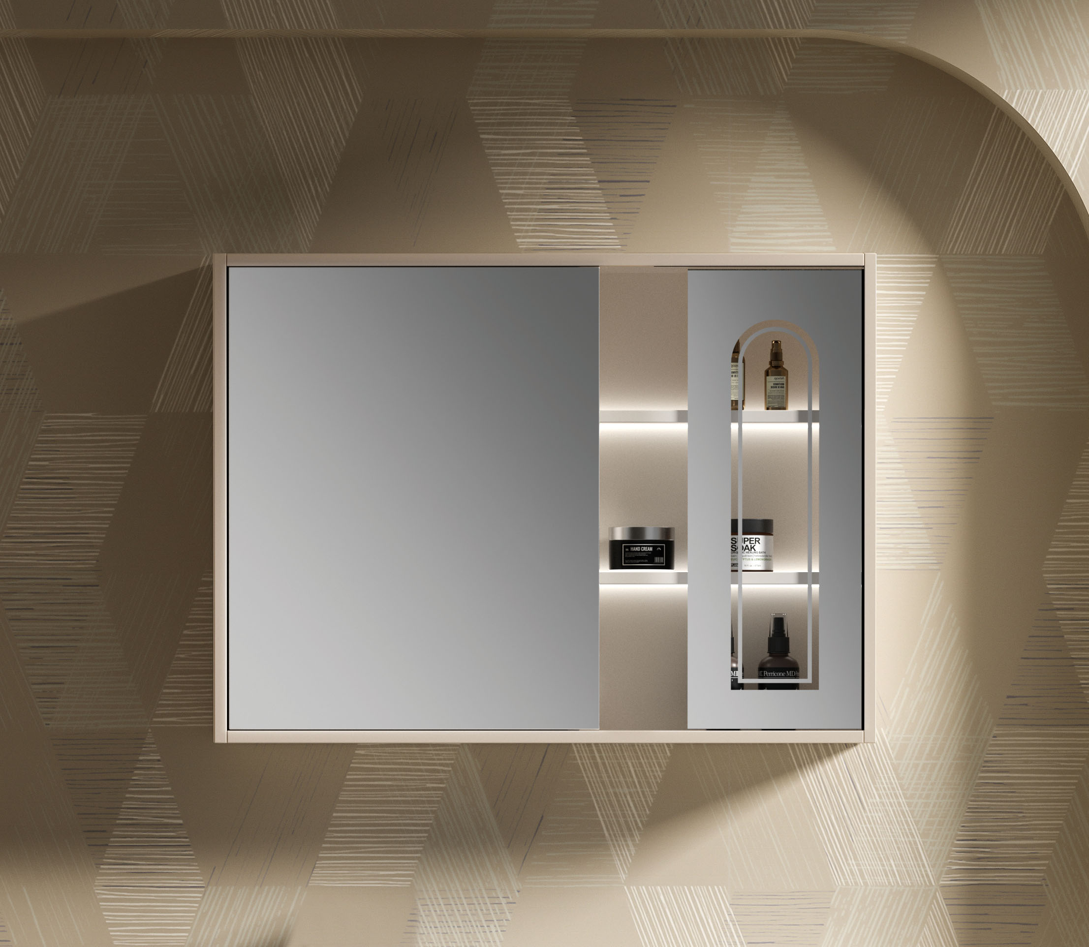 muse90-100-mirror ΚΑΘΡΕΦΤΗΣ MUSE LED 900x700mm χρ.CASHMERE YELLOW - Image 1