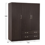 ΝΤΟΥΛΑΠΑ 3ΦΥΛΛΗ CARLY HM384.01 ΜΕ ΔΥΟ ΣΥΡΤΑΡΙΑ ZEBRANO 150X55Χ180Υεκ. - Image 2