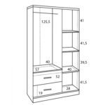 ΝΤΟΥΛΑΠΑ 3ΦΥΛΛΗ ME 2 ΣΥΡΤΑΡΙΑ CAESAR HM340.04 SONAMA ΜΕ ΓΚΡΙ 89x42,5Χ181εκ. - Image 3