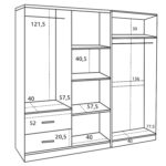 ΝΤΟΥΛΑΠΑ 6ΦΥΛΛΗ BLAKELY HM21235.01 ΜΕΛΑΜΙΝΗ ΧΡΩΜΑ ZEBRANO 201x43x181Υεκ - Image 3