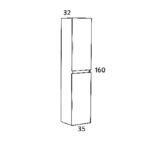 Στήλη OMEGA WHITE 35 3COM035GL0 Στήλη κρεμαστή 35x32x160 με δύο πόρτες - Image 2