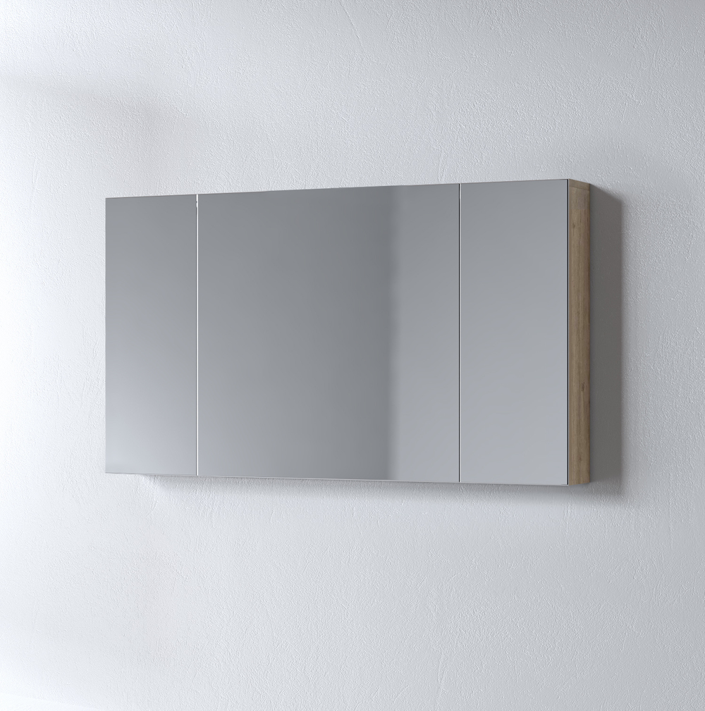 omega_mirror_120-BEIGE Καθρέφτης OMEGA BEIGE OAK 120 3MOM120BO0W με ντουλάπια 120x14x65cm - Image 1