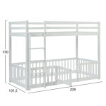 ΠΑΙΔΙΚΗ ΚΟΥΚΕΤΑ τ.MONTESSORI ΜΕ ΠΑΡΚΑΚΙ PLAYKID HM703.03 ΞΥΛΟ ΠΕΥΚΟΥ ΛΕΥΚΟ ΓΙΑ 190x90εκ - Image 3