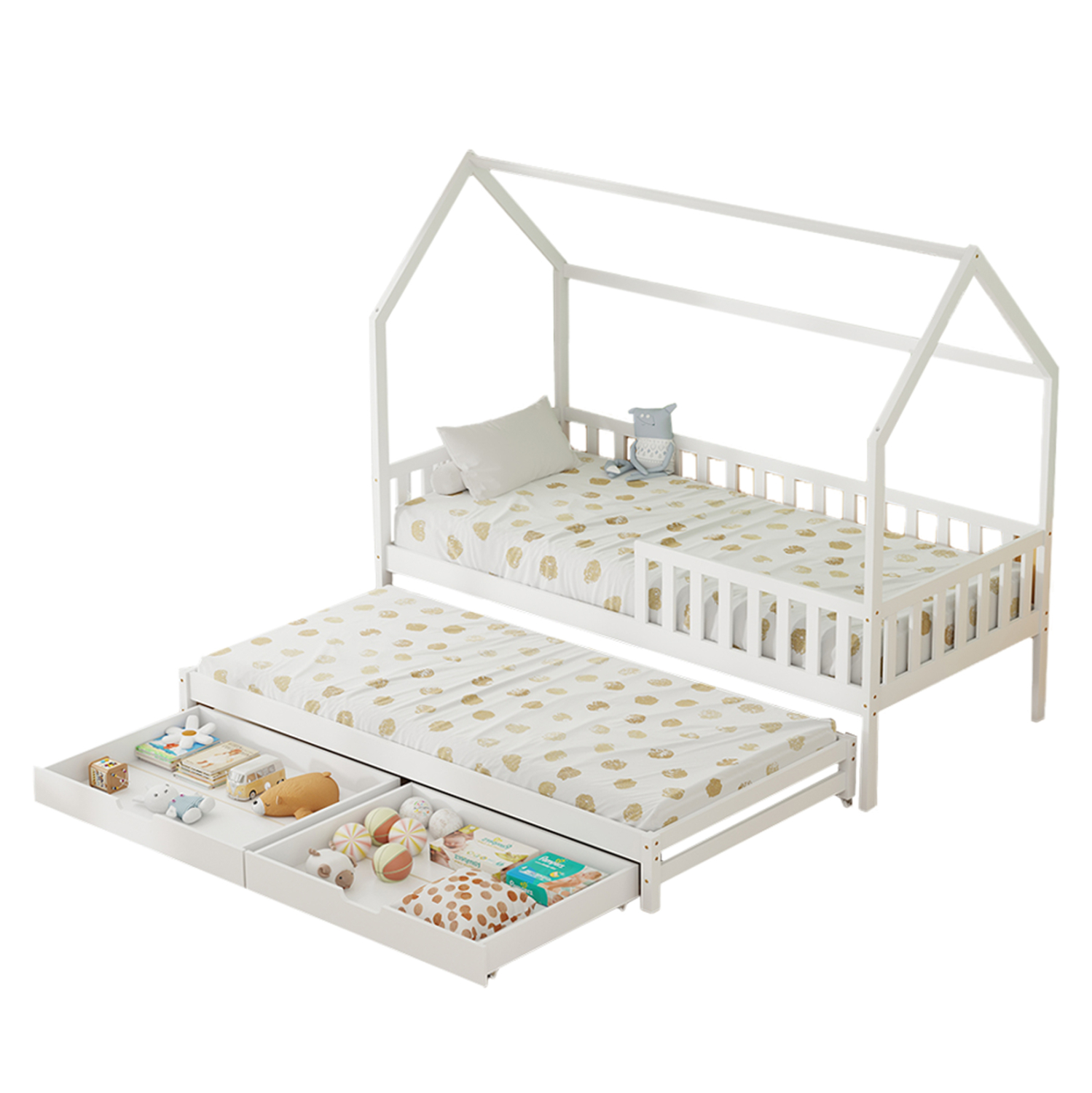 paidiko-krebati-3-se-1-fb972303-xylo-pey ΠΑΙΔΙΚΟ ΚΡΕΒΑΤΙ 3 ΣΕ 1 PHYLLIS HM723.03 ΞΥΛΟ ΠΕΥΚΟΥ ΛΕΥΚΟ 206x97x166Υεκ. - Image 1