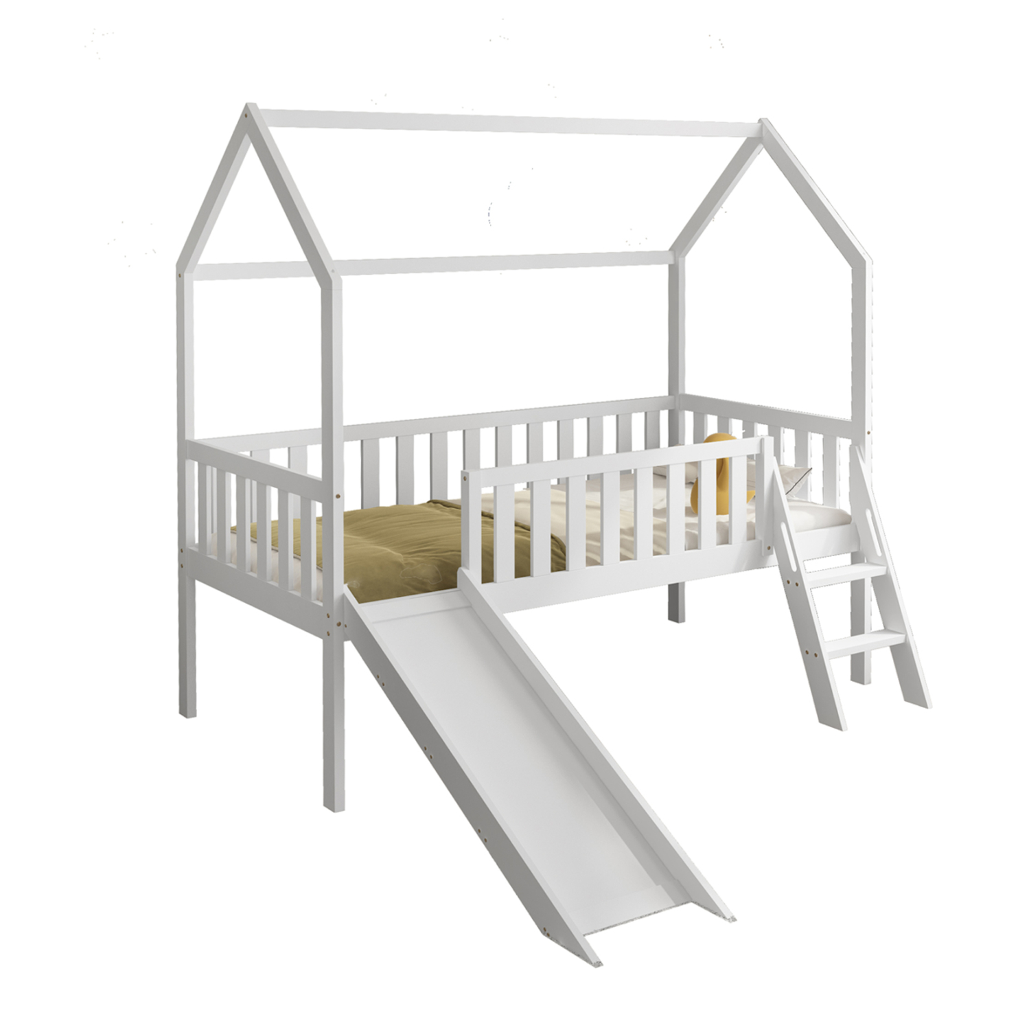 paidiko-krebati-me-tsoylithra-fb970103-x ΠΑΙΔΙΚΟ ΚΡΕΒΑΤΙ τ.MONTESSORI ΜΕ ΤΣΟΥΛΗΘΡΑ PHYLLIS HM701.03 ΞΥΛΟ ΠΕΥΚΟΥ ΛΕΥΚΟ ΓΙΑ 90x190εκ - Image 1