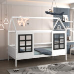 ΠΑΙΔΙΚΟ ΚΡΕΒΑΤΙ τ.MONTESSORI DOMER HM742.01 ΞΥΛΟ ΠΕΥΚΟΥ ΛΕΥΚΟ--ΓΙΑ 90x190εκ - Image 2