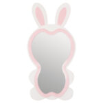 ΠΑΙΔΙΚΟΣ ΚΑΘΡΕΦΤΗΣ ΔΑΠΕΔΟΥ BUNNY HM4489.01 MDF ΡΟΖ & ΛΕΥΚΟ-ΜΑΥΡΟ STAND 80x162Υεκ. - Image 3