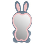 ΠΑΙΔΙΚΟΣ ΚΑΘΡΕΦΤΗΣ ΔΑΠΕΔΟΥ BUNNY HM4489.02 MDF ΡΟΖ & ΜΠΛΕ-ΜΑΥΡΟ STAND 80x162Υεκ. - Image 3