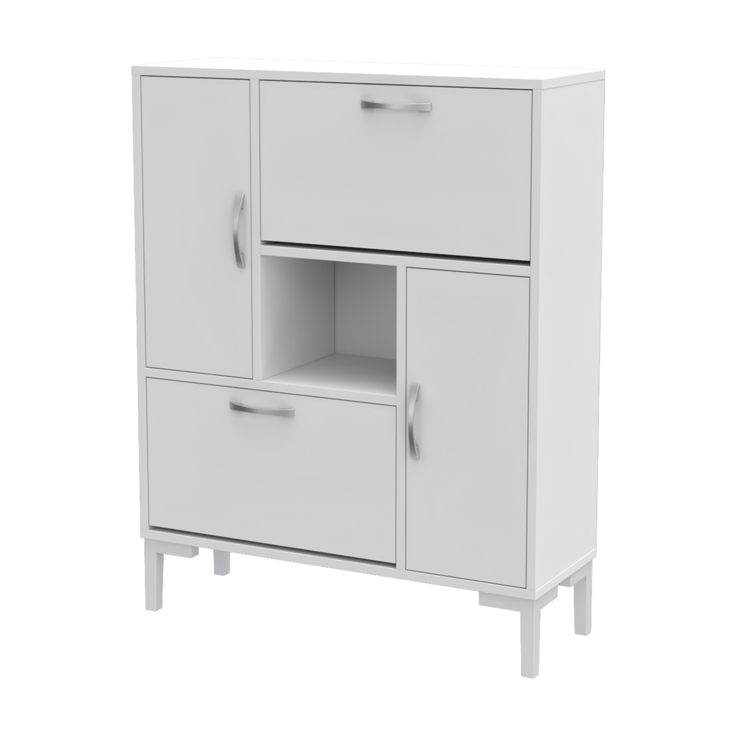 papoytsothiki-fb91818703-melamini-se-ley ΠΑΠΟΥΤΣΟΘΗΚΗ MEDY HM18187.03 ΜΕΛΑΜΙΝΗ ΣΕ ΛΕΥΚΟ-ΛΕΥΚΑ ΠΟΔΙΑ 86,5x30x109Υεκ - Image 1
