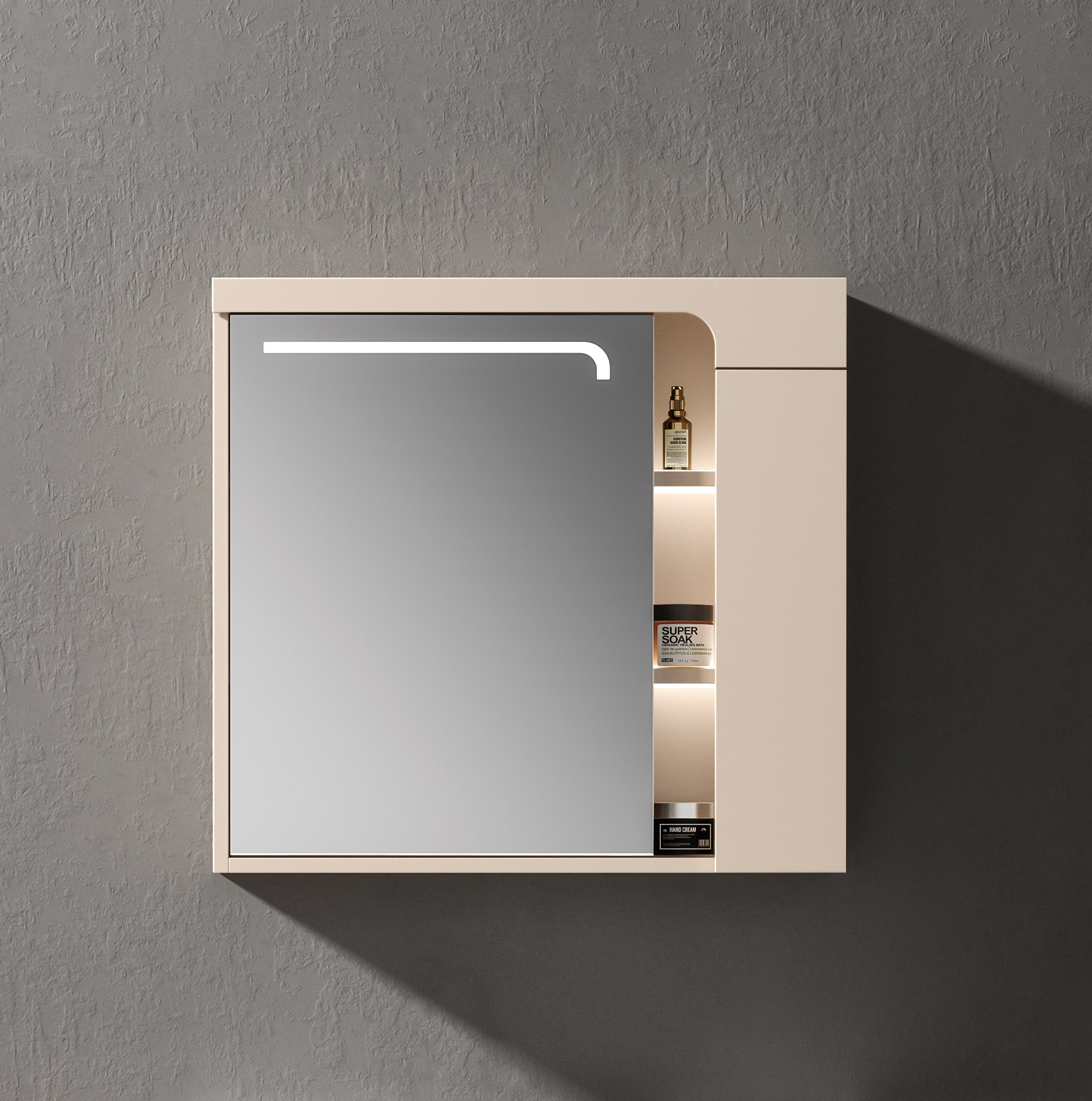 penelope-80-mirror ΚΑΘΡΕΦΤΗΣ PENELOPE LED 760x660mm χρ.CREAM WHITE - Image 1