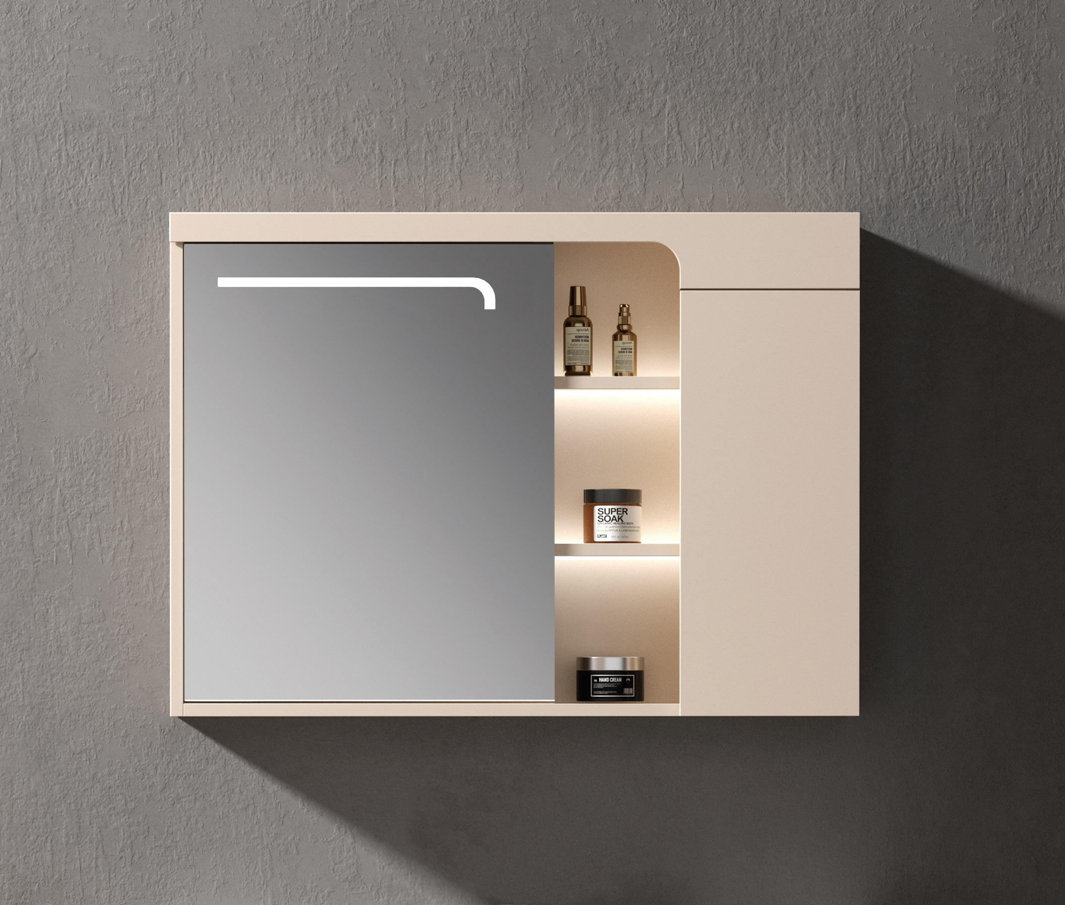 penelope1-90-100-mirror ΚΑΘΡΕΦΤΗΣ PENELOPE LED 900x700mm χρ.CREAM WHITE - Image 1