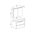 Πάγκος PERLA Ανθρακί με λευκά πλαινα MDF 18mm Λάκα 80 S3BPERL080AN 80x46x53cm - Image 2