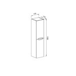 Στήλη PERLA Ανθρακί/Λευκό MDF 18mm Λάκα 34 3CPER034ANM κρεμαστή - Image 2